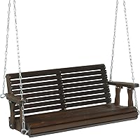 Vista 16 de VINGLI Columpio resistente de 880 libras para patio, porche, pintura de poliuretano, silla colgante con cadenas de seguridad ajustables, columpio