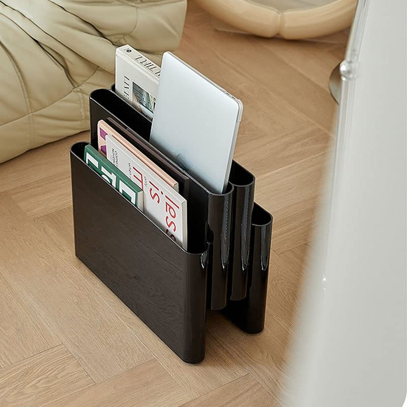 Stojak na czasopisma, organizer na dokumenty, na czasopisma, organizer na czasopisma, książki, gazety, tablety, laptopa, klawiatury, słuchawki w domu, biurze (czarny)