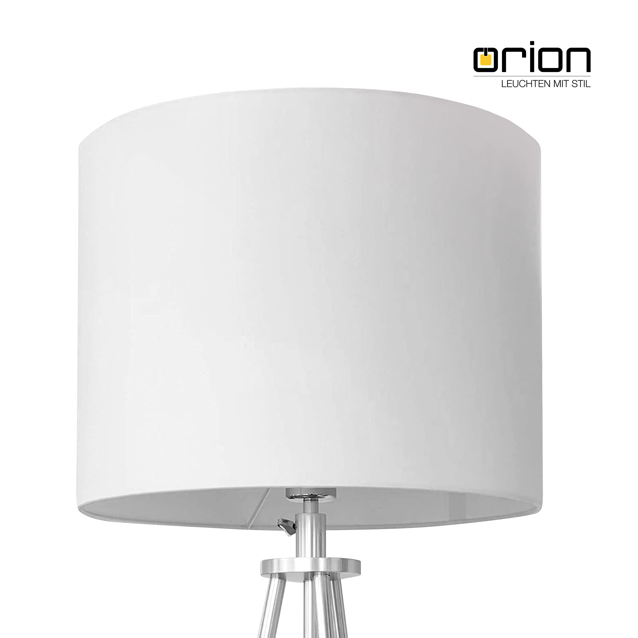 Pantalla de 40 cm de diámetro de tela, 30 cm de alto, redonda, casquillo E27 42 mm, pantalla de repuesto para lámpara colgante, lámpara de pie, lámpara de mesa, color blanco