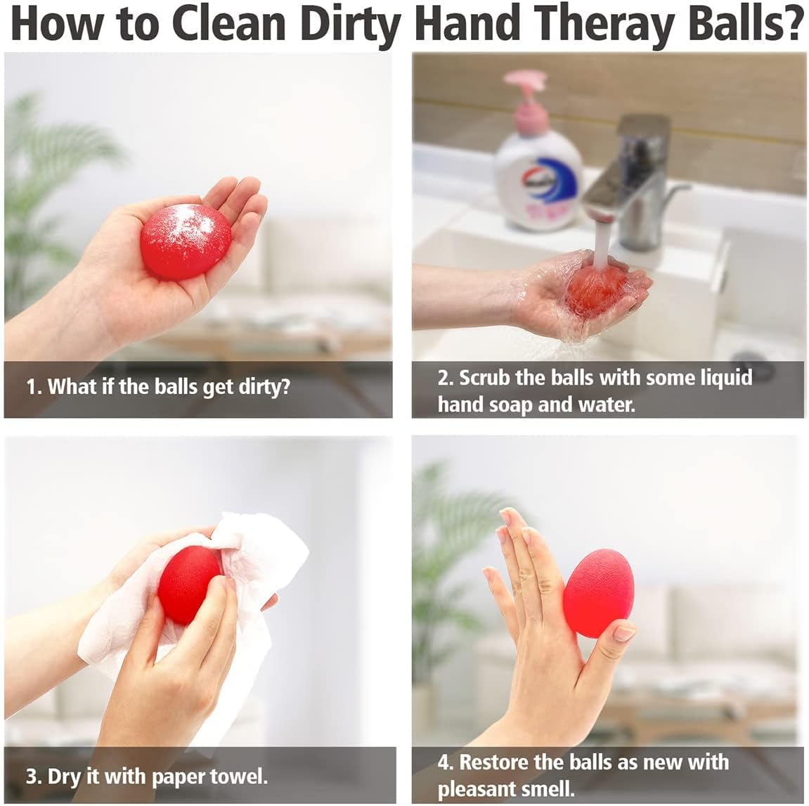 Joyppy Hand Exercise Balls - Egg Shaped (7 Pack) - Stress Balls for Adults & Kids, Physical & Occupational Therapy Kit for Arthritis Pain Relief, Hand Grip Strength Trainer for Anxiety Relief : Health & Household