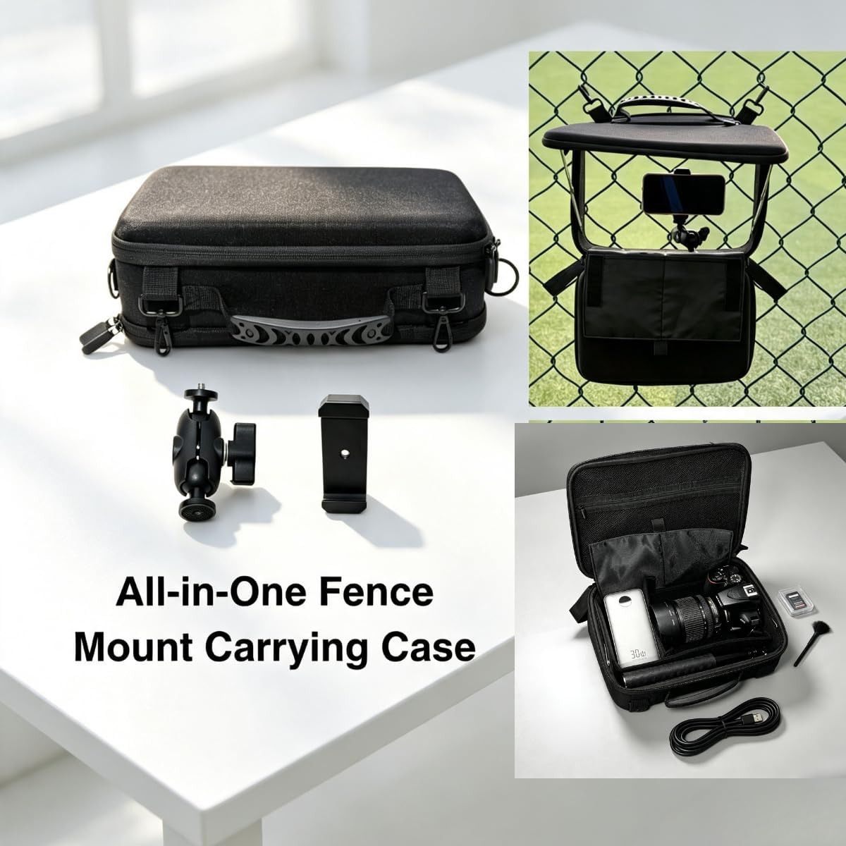 Fence Mount Case for Phone & Action Camera Recording image 2