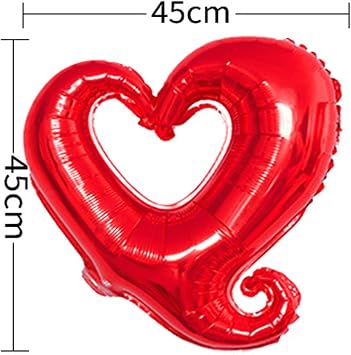 Soochat Red Heart Balloons, Heart Shape Foil Mylar Helium Balloon for Valentine's Day Wedding Party Decorations 10 Pcs