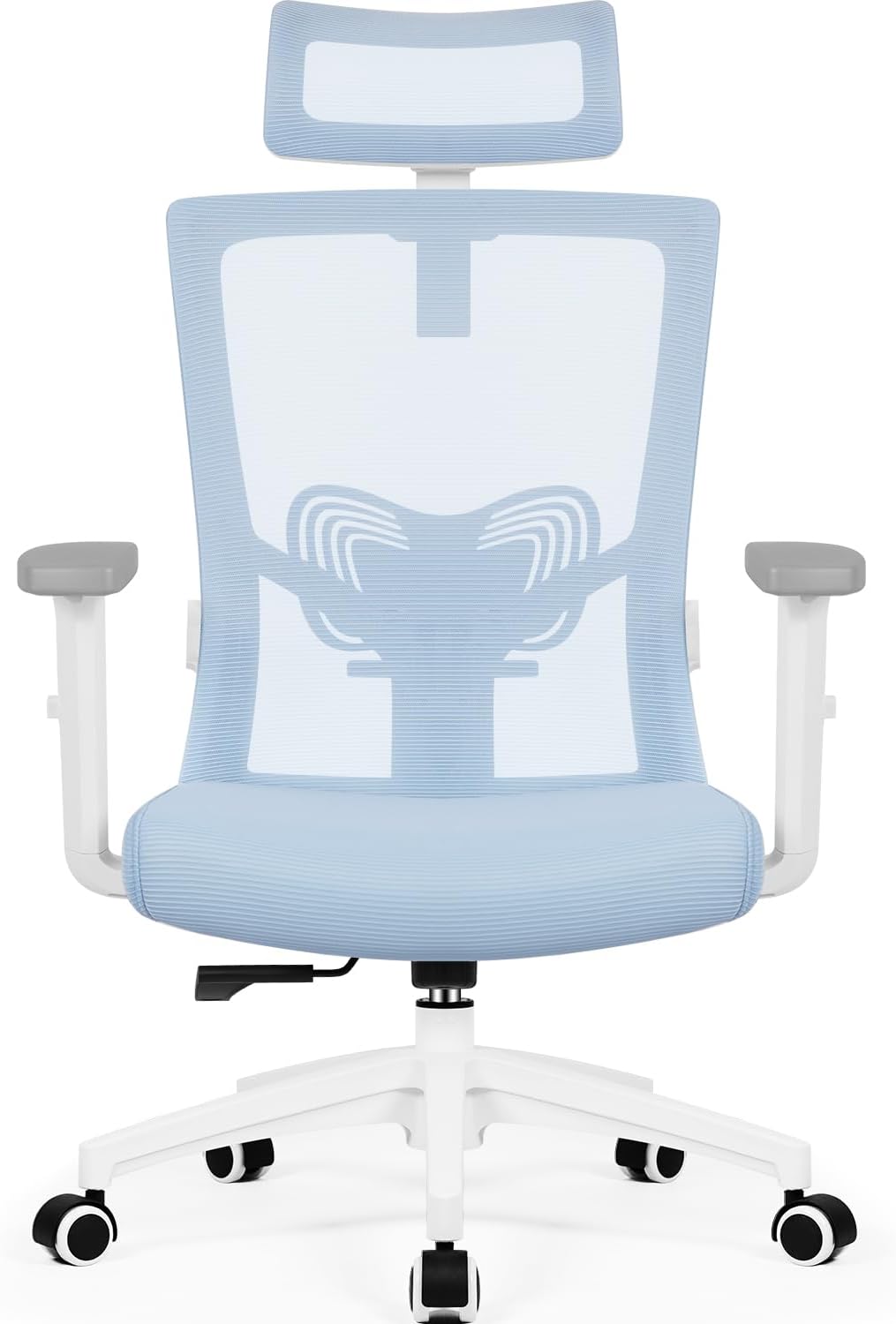 Daccormax Ergonomischer Bürostuhl mit verstellbarer Kopfstütze und Lendenwirbelstütze