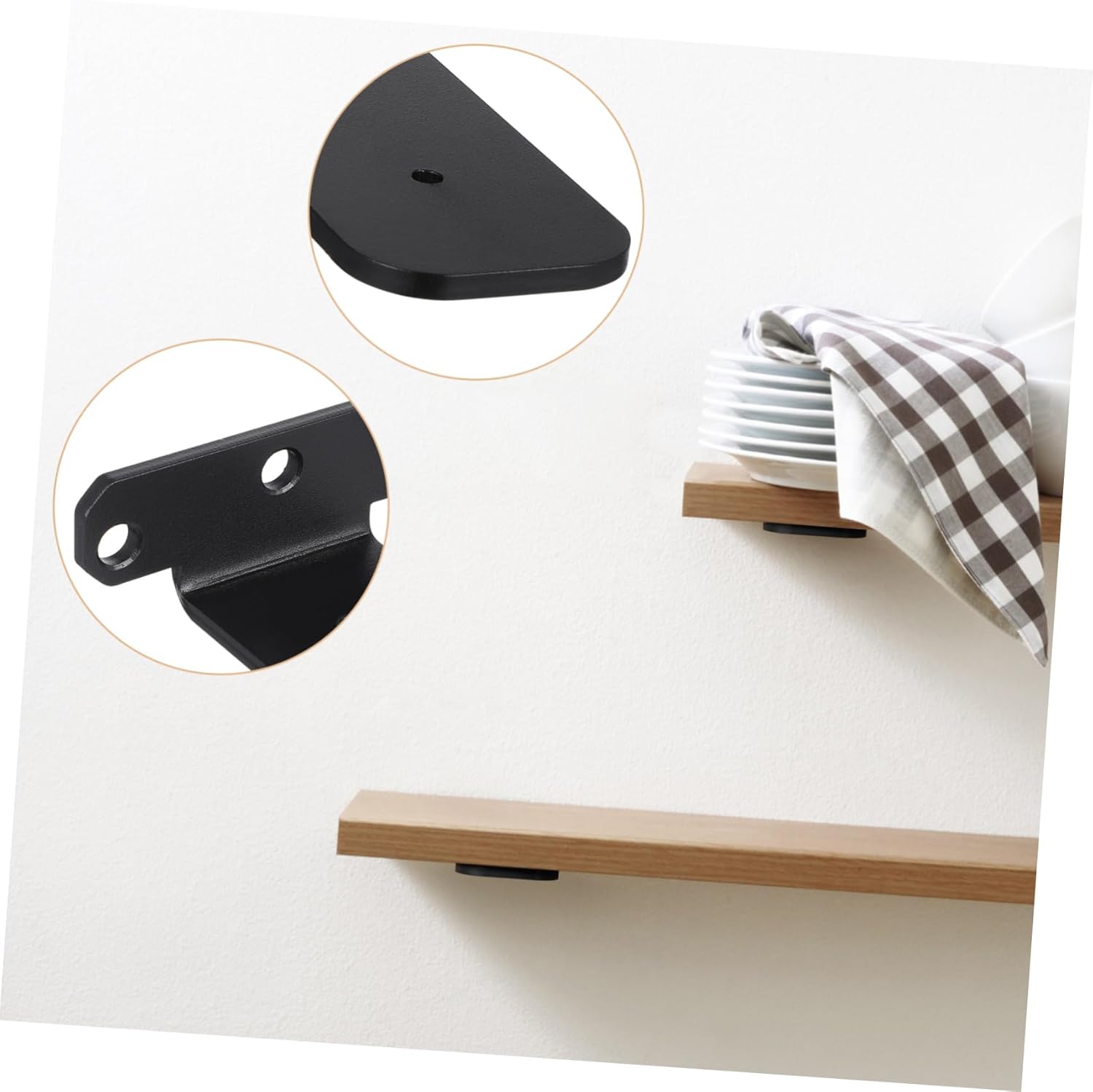 4pcs Shaped Floating Shelf Brackets Heavy Duty Angle Brackets for Shelves Sturdy Cold Rolled Steel Stainless Steel Supports for Use