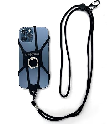 Lanyard Holder Cell Phone Lanyard, Phone Tether - Phone Leash Anti Theft Anti Pickpocket Neck Phone Holder, Adjustable Silicone Lanyard for Phone