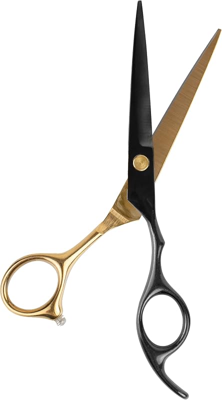 iLogic Barber Shop Professzionális Fodrász Olló 6 Hüvelykes Rozsdamentes Acélból - Kézzel Élezett Prémium Hajvágó Olló Fekete/Arany Színben
