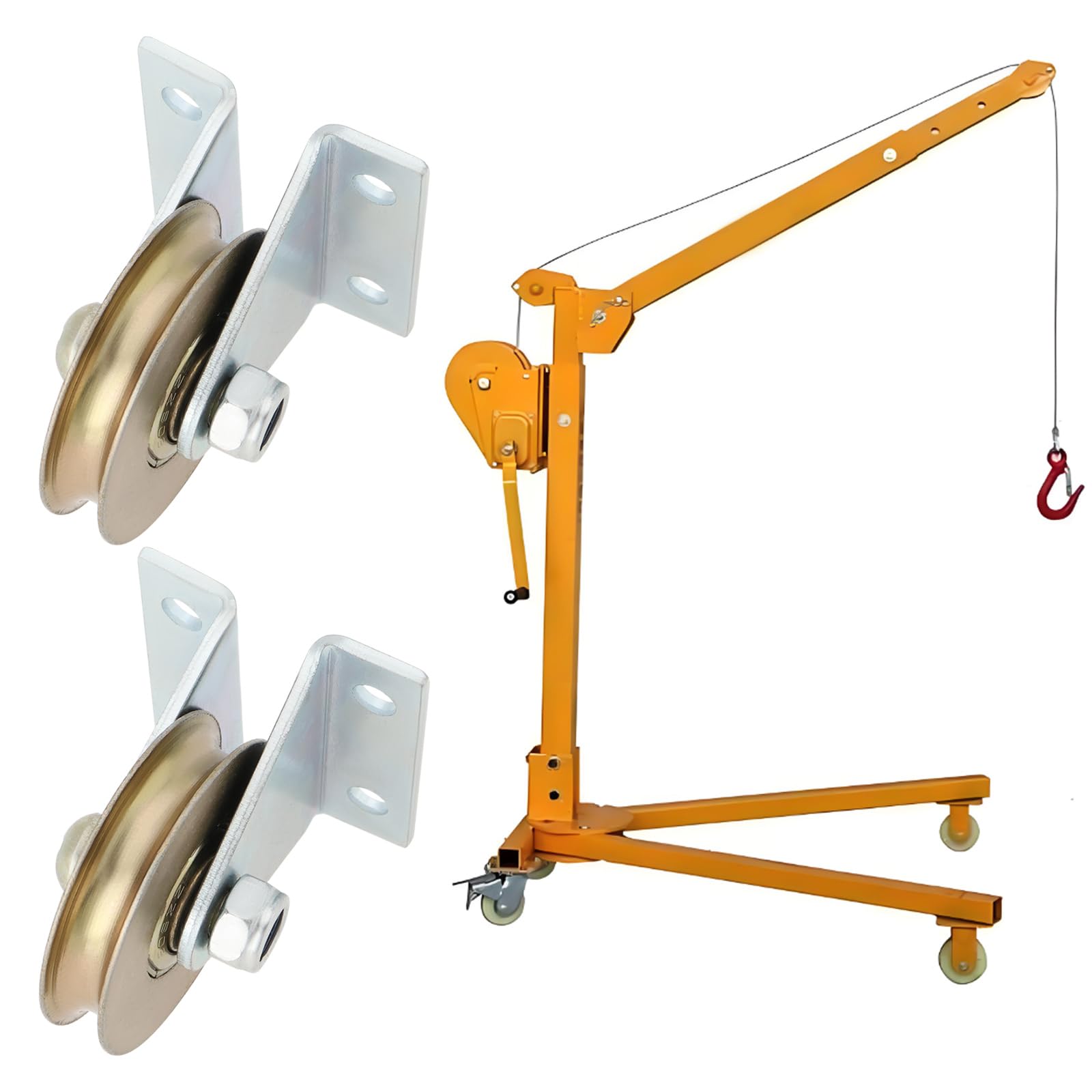 Lot de 2 poulies de câble à rainure en L de 38 mm - Support mural - Roulement de roue en acier - Capacité de charge : 100 kg