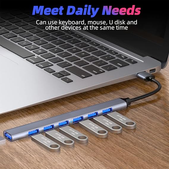 Coverzone Type-C USB 3.0 7 Port Hub Otg Duplicator PC Phone Computer Compatible Data Transfer Mouse Keyboard Connection ADS303C