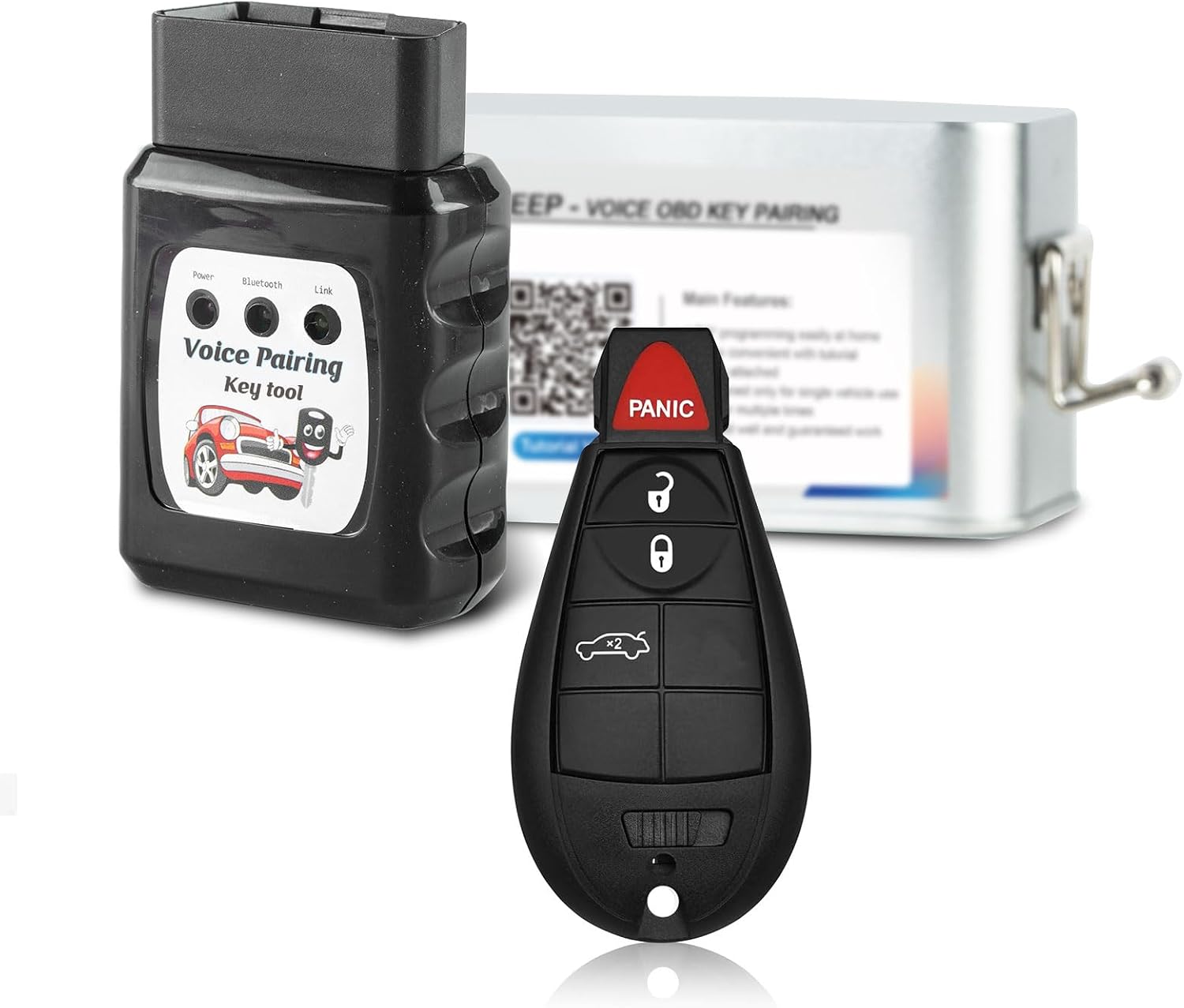 DIY Car Key Fobik Remote Control Voice Kit Replacement for 2008-2013 Dodge Charger Challenger 2008-2010 Chrysler 300 M3N5WY783X or IYZ-C01C