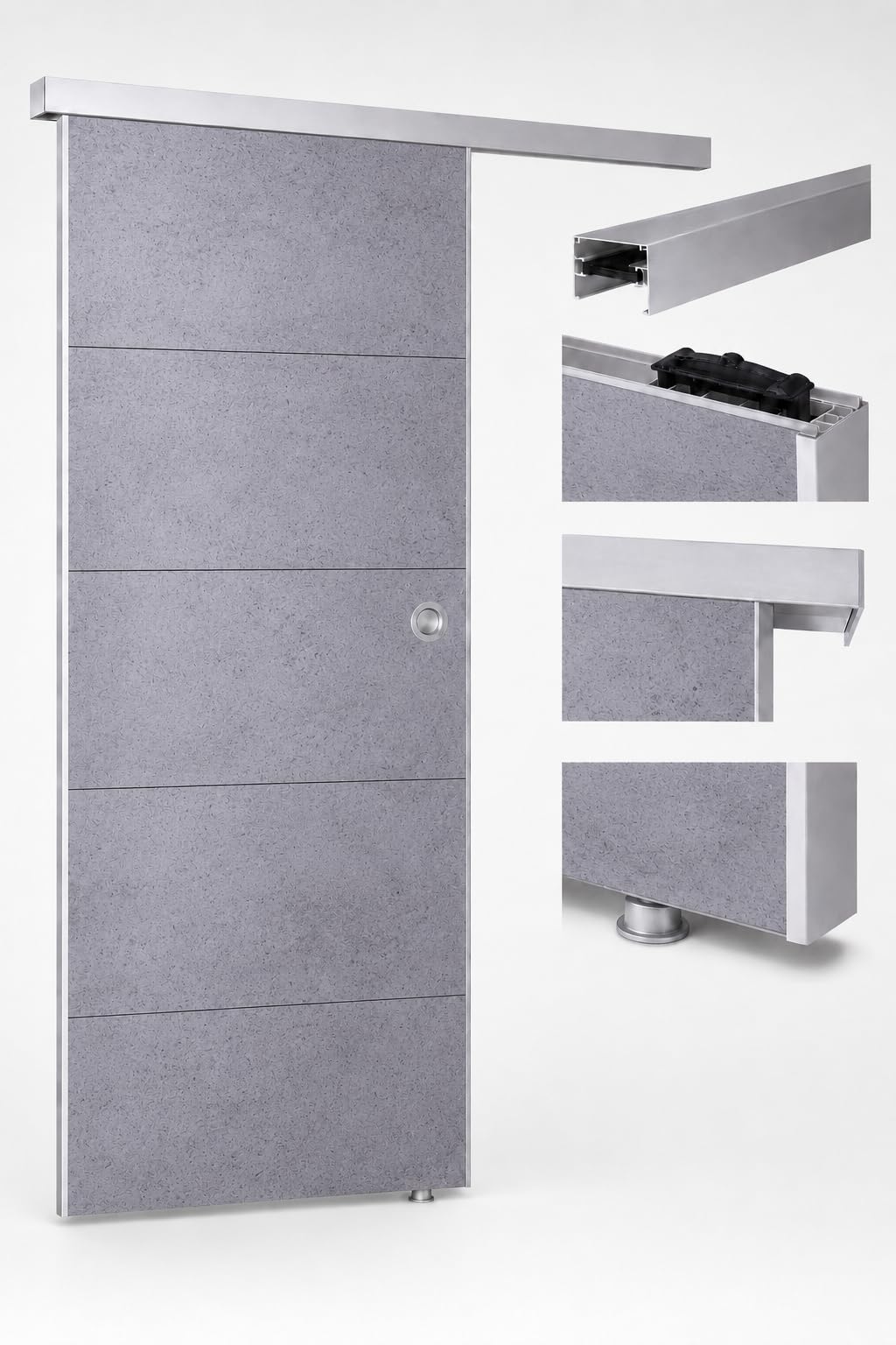Drzwi przesuwne Door in Box firmy Grosfillex beton