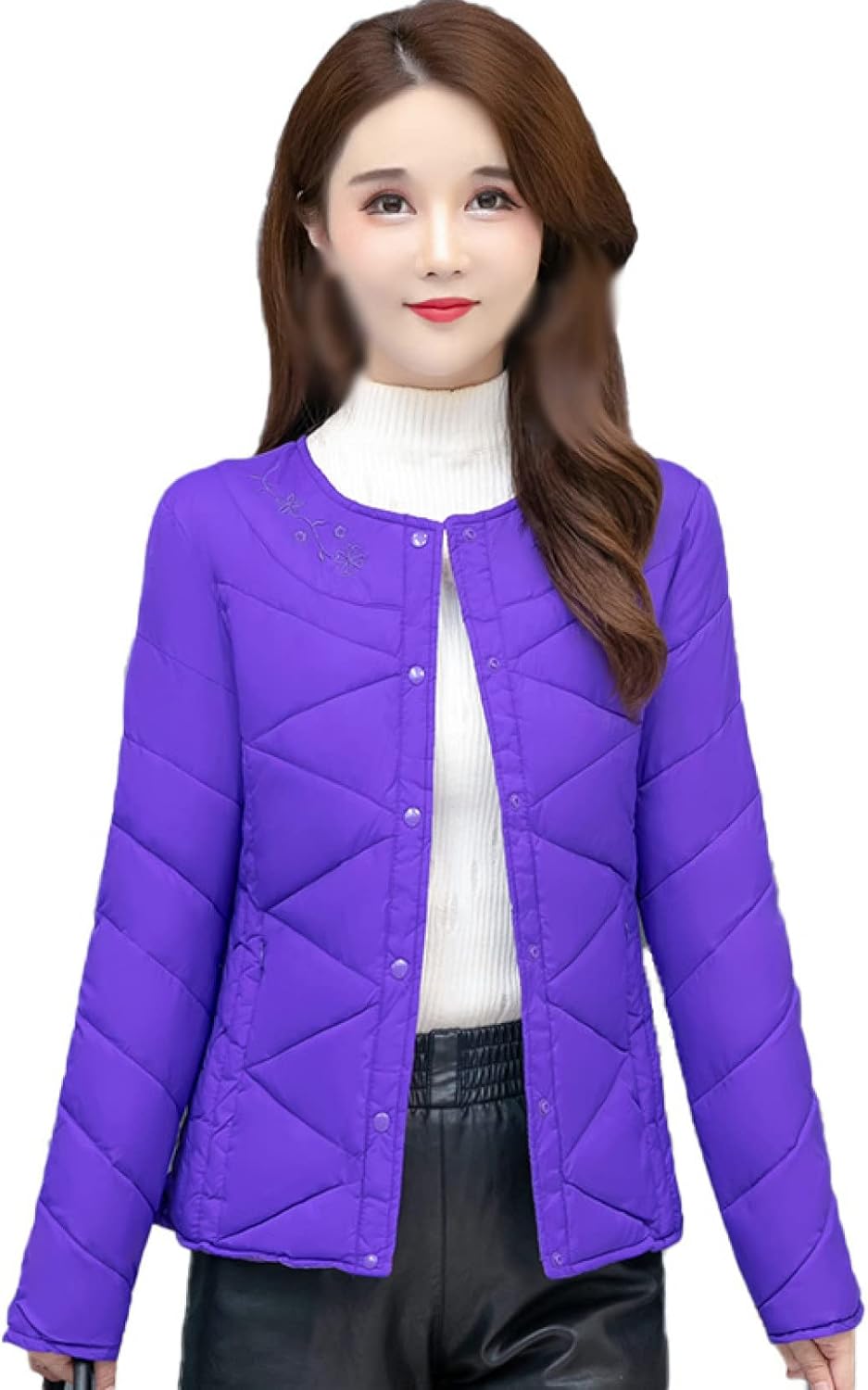 [HIFEOS] ダウンジャケット ダウンコート 大きいサイズ レディース ショート丈 ブルゾン おしゃれ スリム ポケット付き 撥