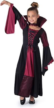 Dress Up America Vampiress Costume for Kids - Girls Vampire Costume - Halloween Vampire Dress