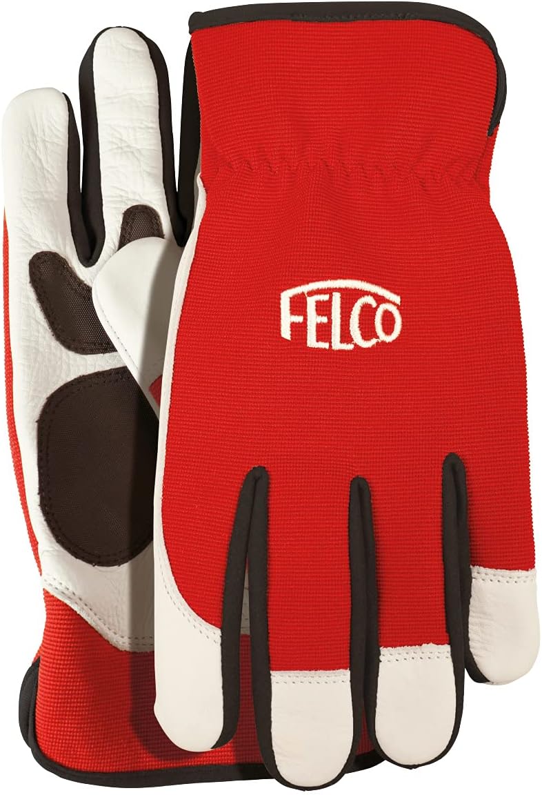 FELCO Leather Palm Gardening Glove Model 702 Extra Large Leather Palmed Work Glove Breathable Stretchy Gardening Pruning Horticultural Snipping Florestry Foristry