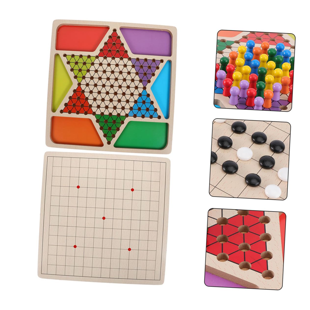 Gobang Checkers Supply 2 in 1 in Legno, Gioco da Tavolo per Bambini