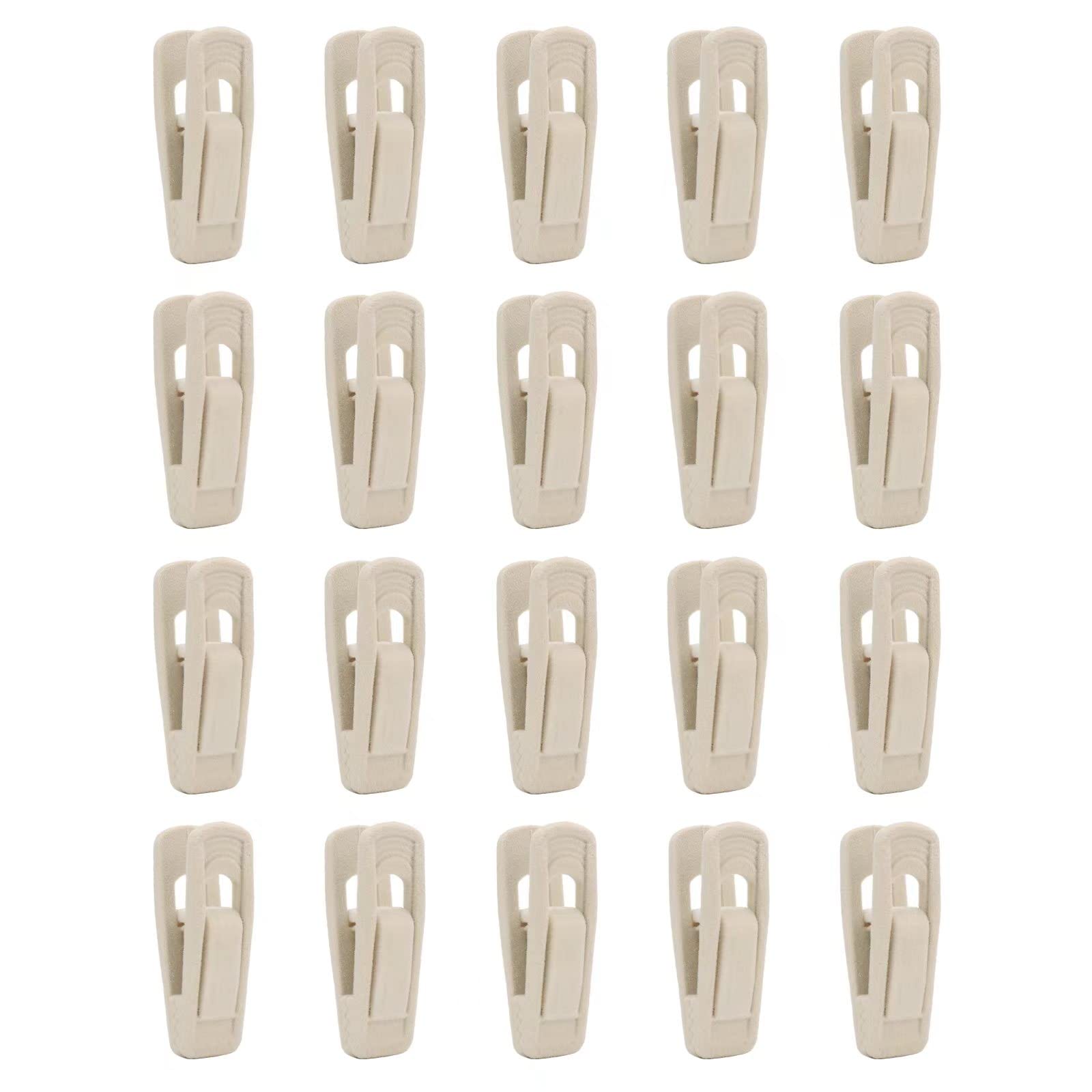 20 Stück Hose aus Samt, korrosionsbeständig, für Kleiderbügel aus Samt, Kleid für Rock und Socken, Elfenbein