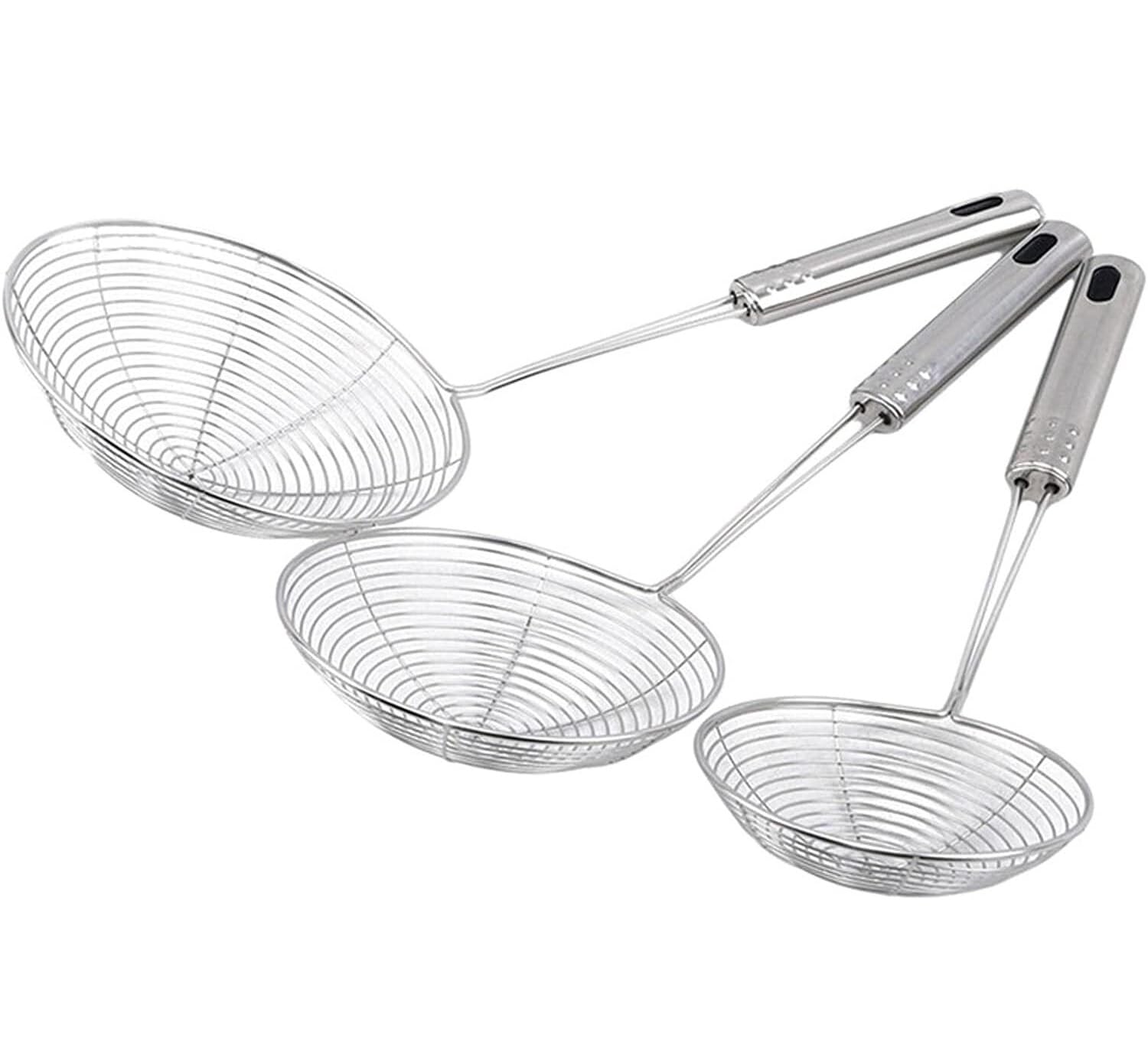 Sitko Uchwyt filtra smażenia długie stal nierdzewna durszkórek francuska frytki pieczołowy kuchnia smażona sito sit łyżnia sifter łyżka cedzakowa(35 * 15cm)