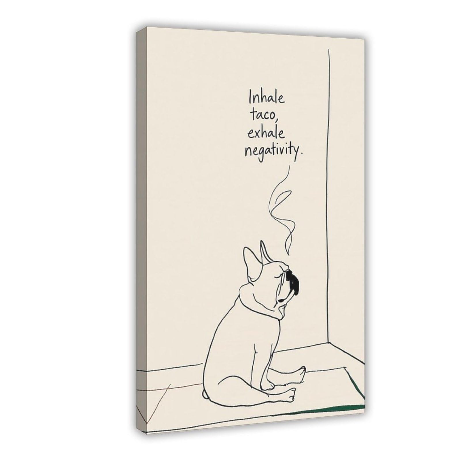 MRYCQ Minimalist French Bulldog Line Drawing Poster Canvas Poster for Dorm Room Decor Gift