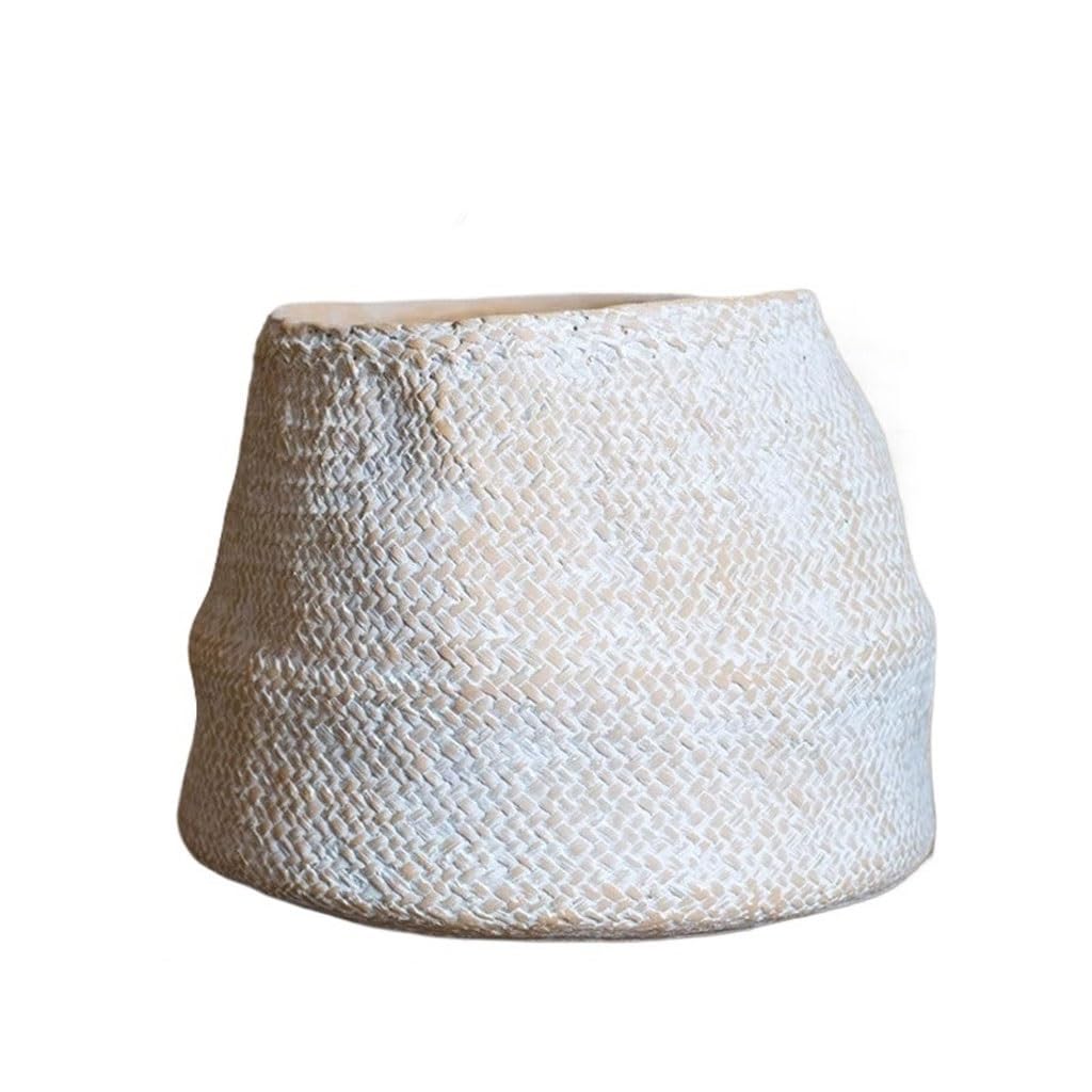 GELASIGE Flower Pots Nordic Woven Outdoor Courtyard Garden Cement Flower Pot Decorative Flower Pot Ornaments Outdoor Flower Pots(B)