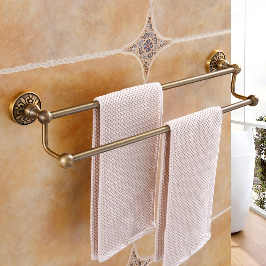 Barre de salle de bain double tige antique porte-serviettes épaissi