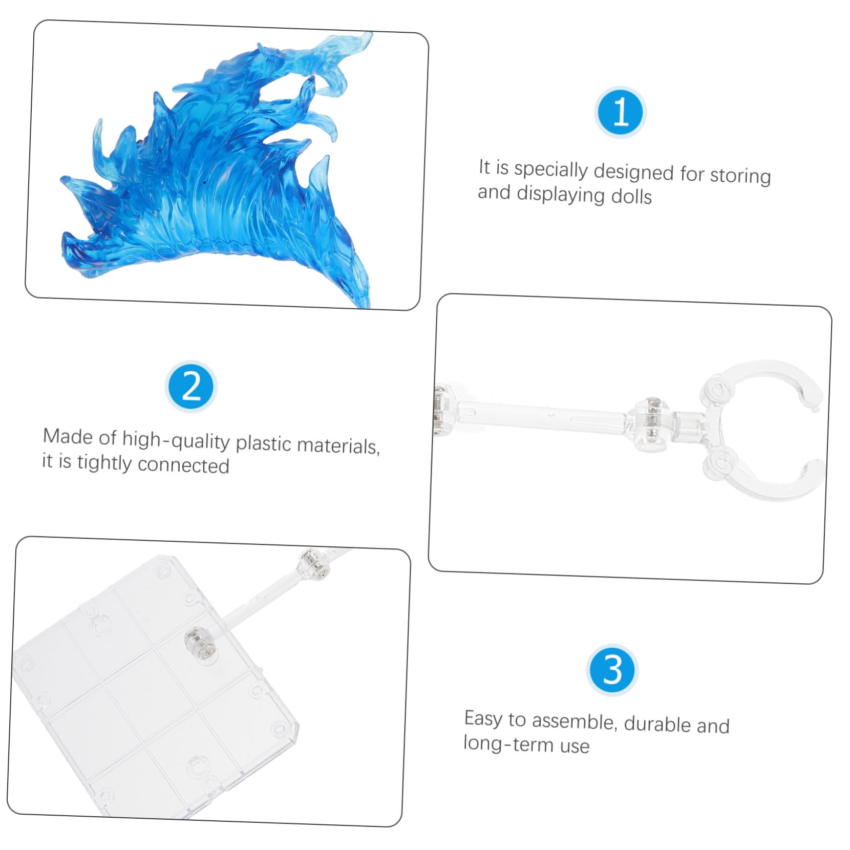 iplusmile Soporte Transparente para Figuras de Acción con Efecto Azul Base para Exhibición y Montaje de Muñecas Soporte Resistente para Figuras Coleccionables