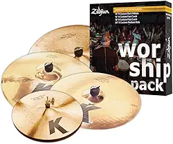 KIT DE PRATOS MEDIUM RIDE 14DARK HIHAT+16FAST CRASH+18FAST CRASH+20K CUSTOM WORSHIP KC0801W ZILDJIAN