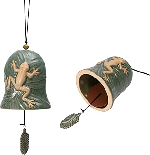 Wind Chimes Outdoor Deep Tone - Ceramic Frog Wind Chimes Bell Peaceful Deep Tones for Garden and Patio, Outdoor Décor Gift...