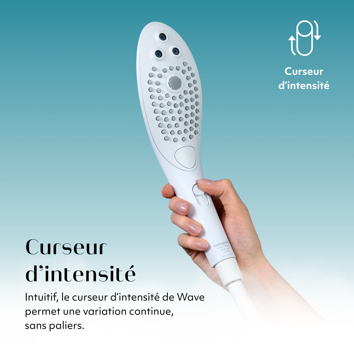 Womanizer Wave Pommeau de Douche et Stimulateur 2-en-1 - Masseur avec Jets D’Eau - 3 Types de Jet Différents - Masseur Polyvalent avec Stimulation sous la Douche - Blanc