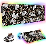 Große Größe: Dieses XXL-Mauspad L (800 mm) B (300 mm) x H (3 mm) 31,5 x 11,8 x 0,12 Zoll deckt den Bereich für Tastatur und Maus ab. Das niedliche Faultier im Baum-Mauspad passt perfekt auf Ihren Schreibtisch und bietet perfekten Bewegungsraum.