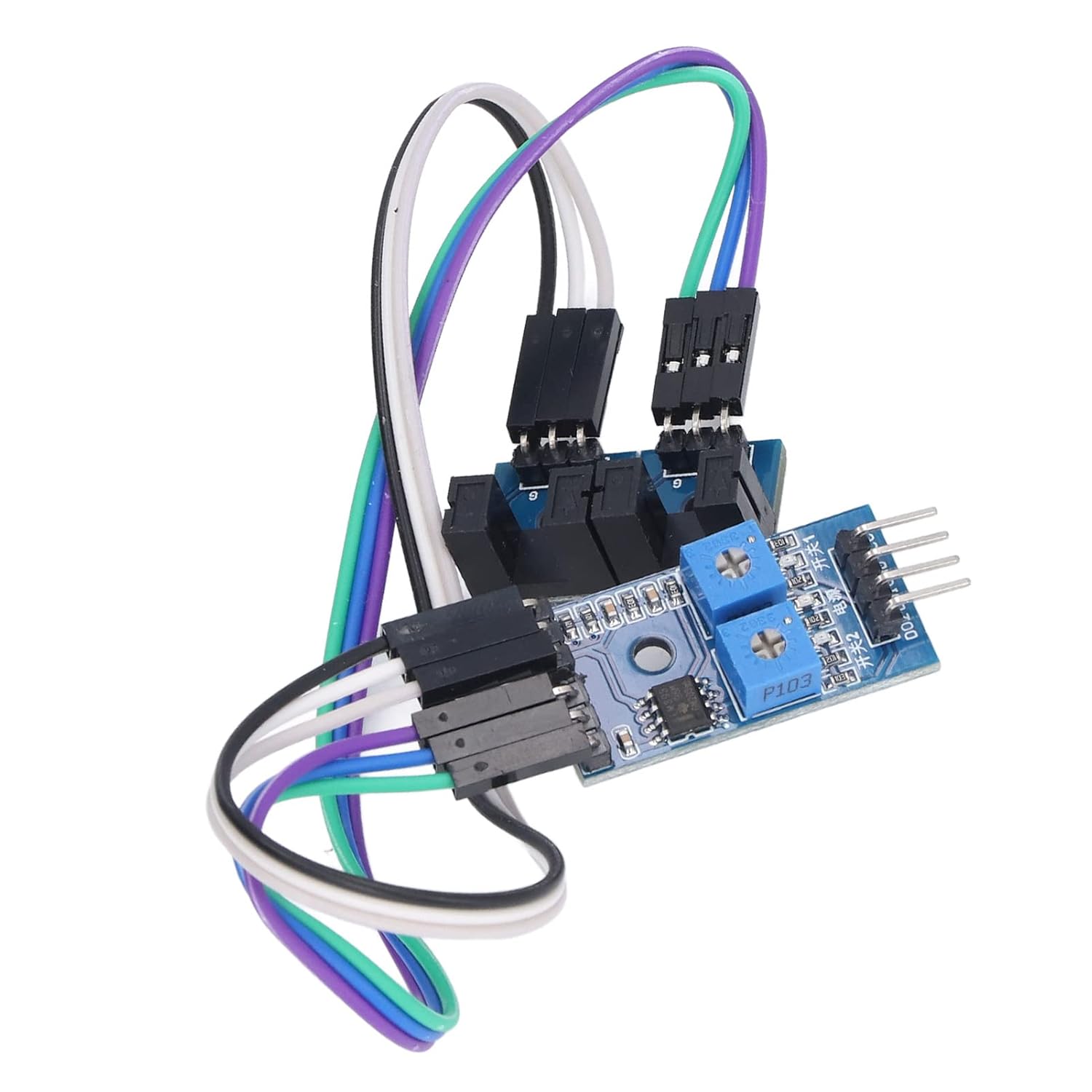 Motor Speed Sensor Module, 2 Way Speed Detection Sensor Module Counting Slot Type Optocoupler