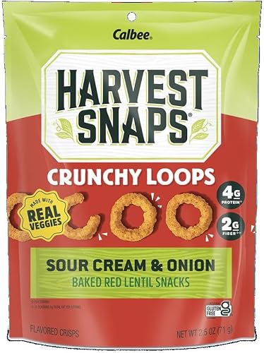 Crunchy Loops Sour Cream & Onion by HarvestSnaps 2.5 oz