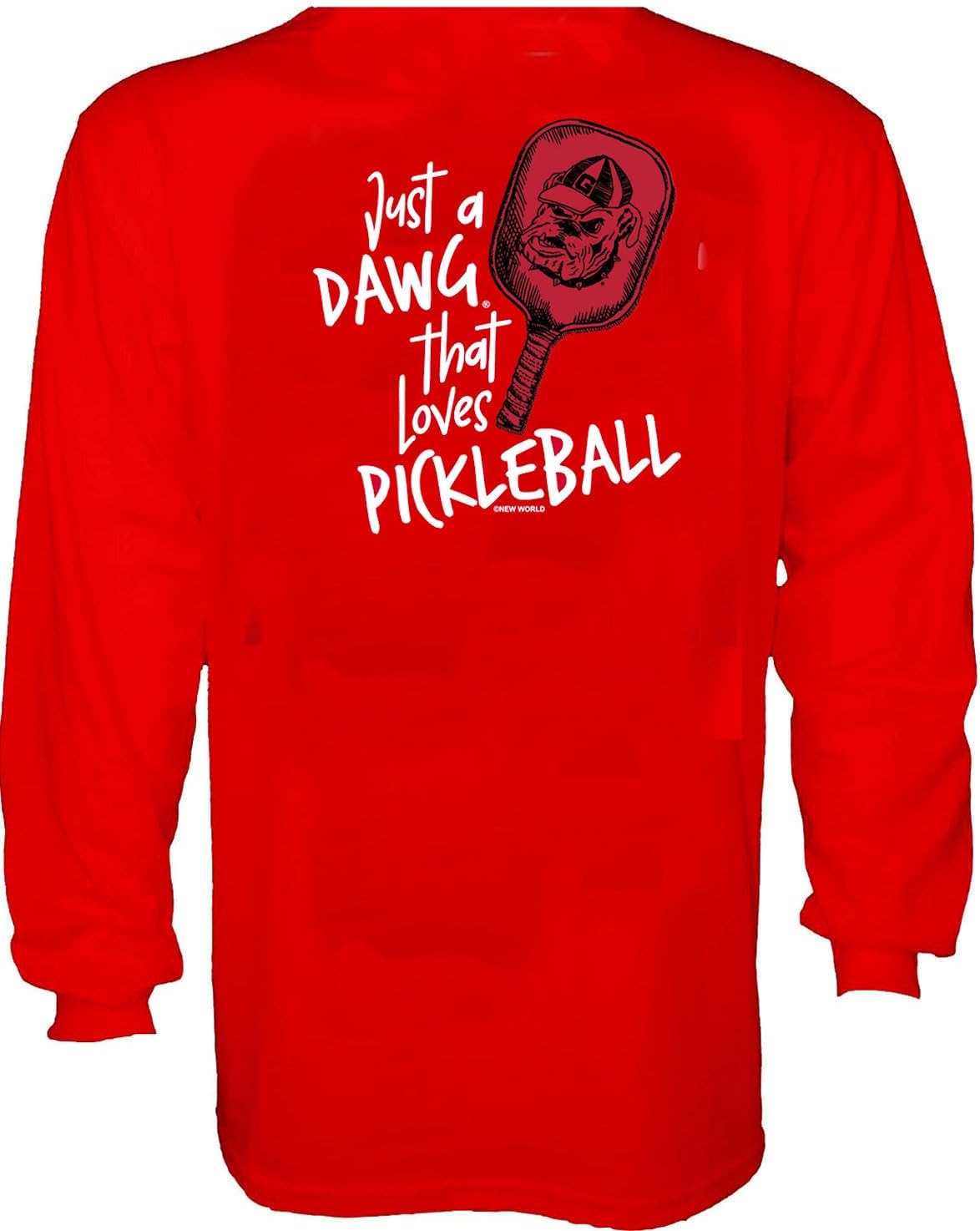 Georgia Men's Red 2-Sided Pickleball College Long Sleeve T Shirt - Image 3