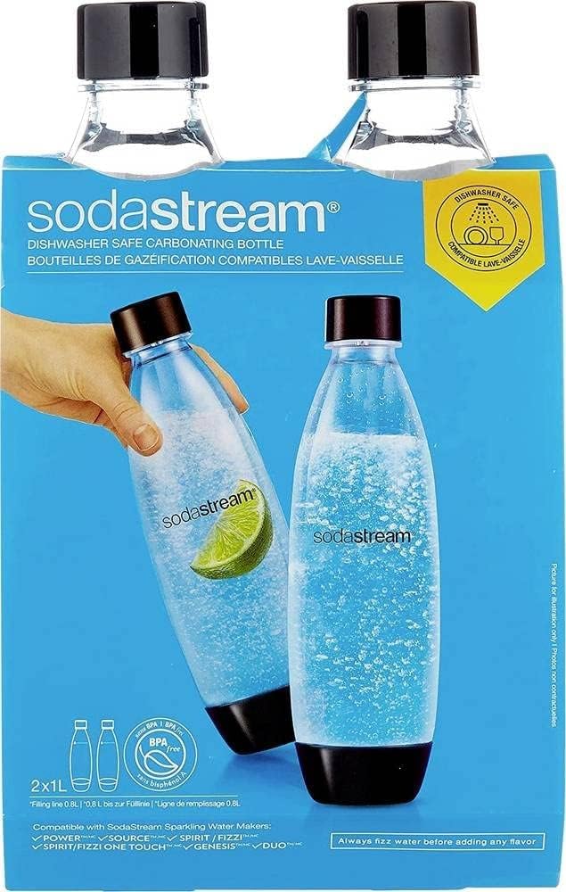 SodaStream DuoPack Fuse 2 x 1 Litre Plastic Bottle Dishwasher Safe