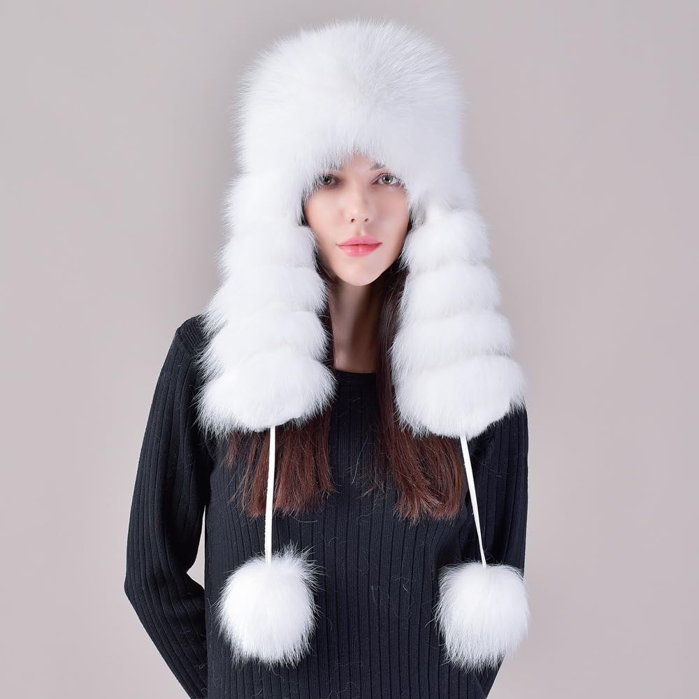 Katutude Cappello Invernale da Donna in Pelliccia Sintetica Cappello Russo Caldo Spesso Termico Berretto Invernale Caldo per Sci Snowboard Motociclismo Campeggio Escursionismo Ciclismo