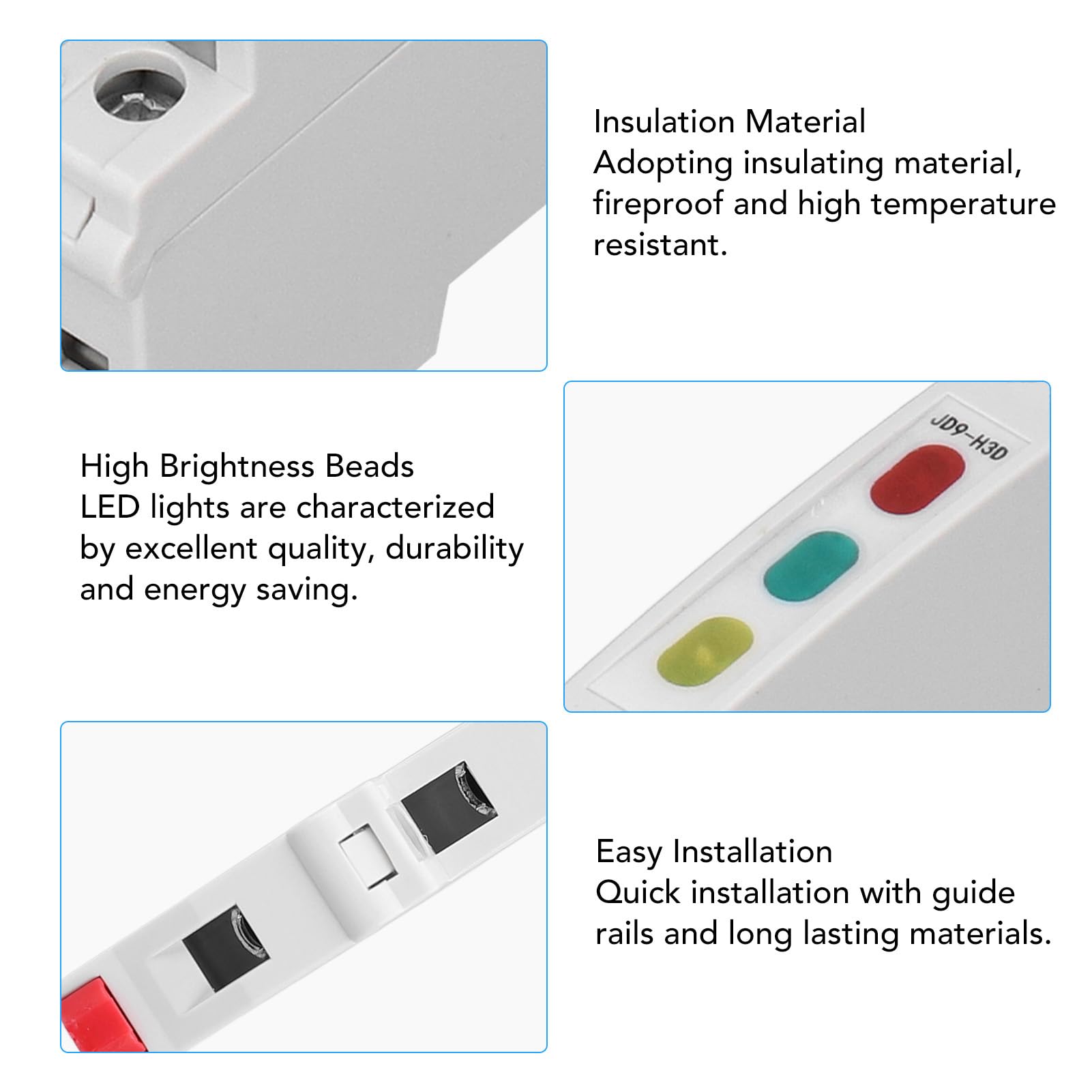 Wskaźnik LED Szyny 230 V AC/DC Lampka Sygnalizacyjna do Warsztatów PLC CNC, Emitująca Kolor Czerwony/żółty/zielony, Wielofunkcyjny Stycznik Rozrusznika Magnetycznego