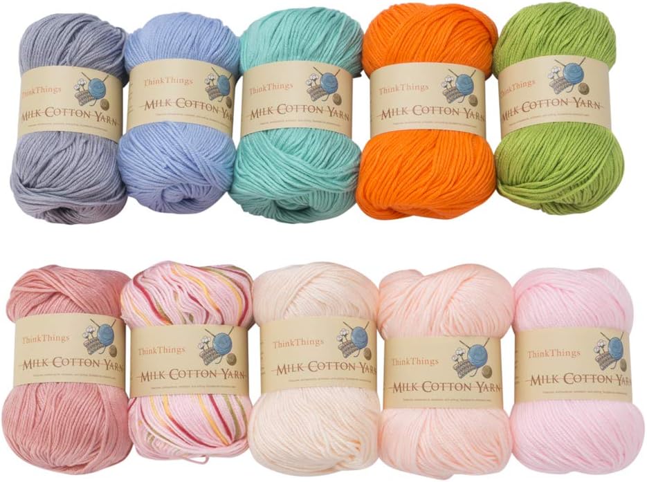 ThinkThings Acrylic Cotton Yarn for Knitting Crochet Hand