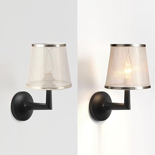 Miniatura 9 de Pantalla de candelabro, pantalla de lámpara de cristal, pantalla de lámpara con clip, apta para lámpara de pared, lámpara de vela (lino beige, juego