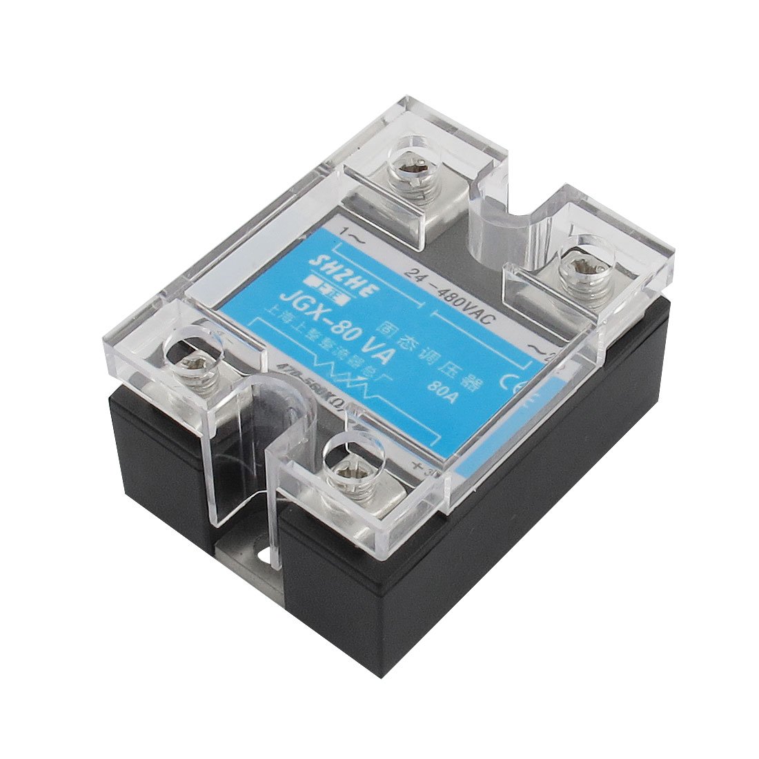 Relé de estado sólido MESKEL JGX-80VA de 80A con salida regulable AC 24-480V y tapa