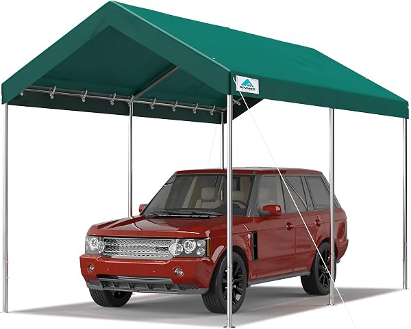 ADVANCE OUTDOOR Heavy Duty Carport Potable Car Canopy Garage Party Tent Boat Shelter, Adjustable Height from 9.5 ft to 1