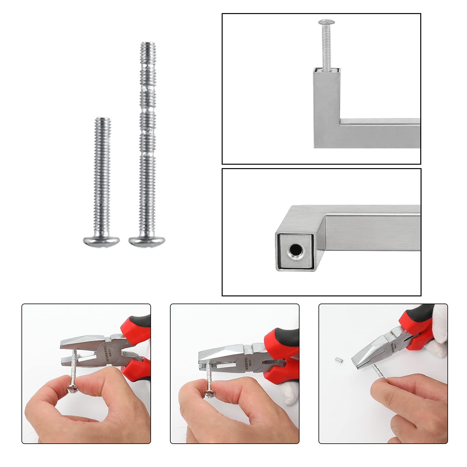 30 Pack homdiy 5 Inch Brushed Nickel Cabinet Pulls Square Cabinet Handles - Modern Kitchen Cabinet Handles Stainless Steel Cabinet Hardware for Drawer, Cupboard