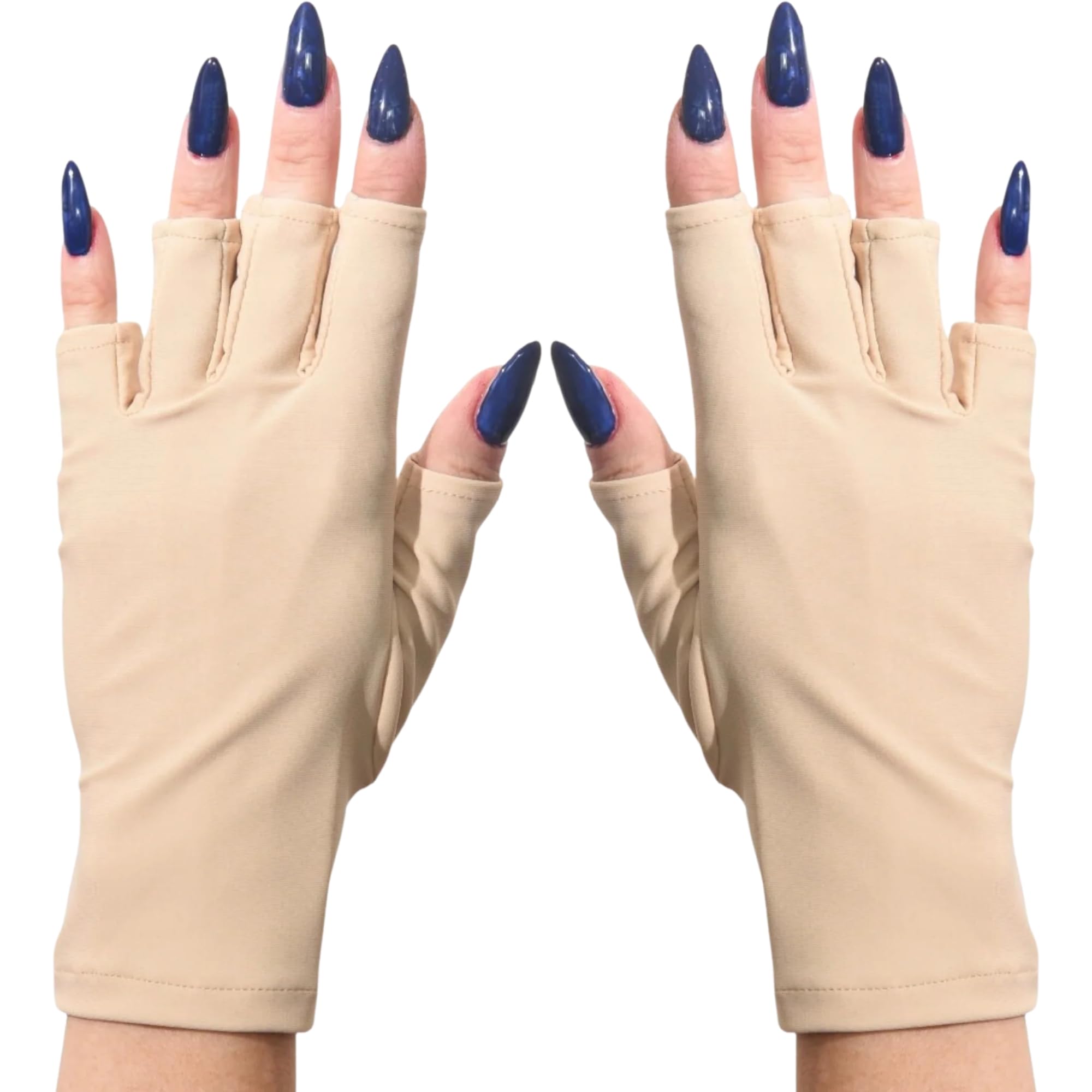 ManiGlovz - Guantes de conducción con protección anti-UV y bloqueador solar, también para uñas de gel, manicura, UV y lámparas secas LED (nude)