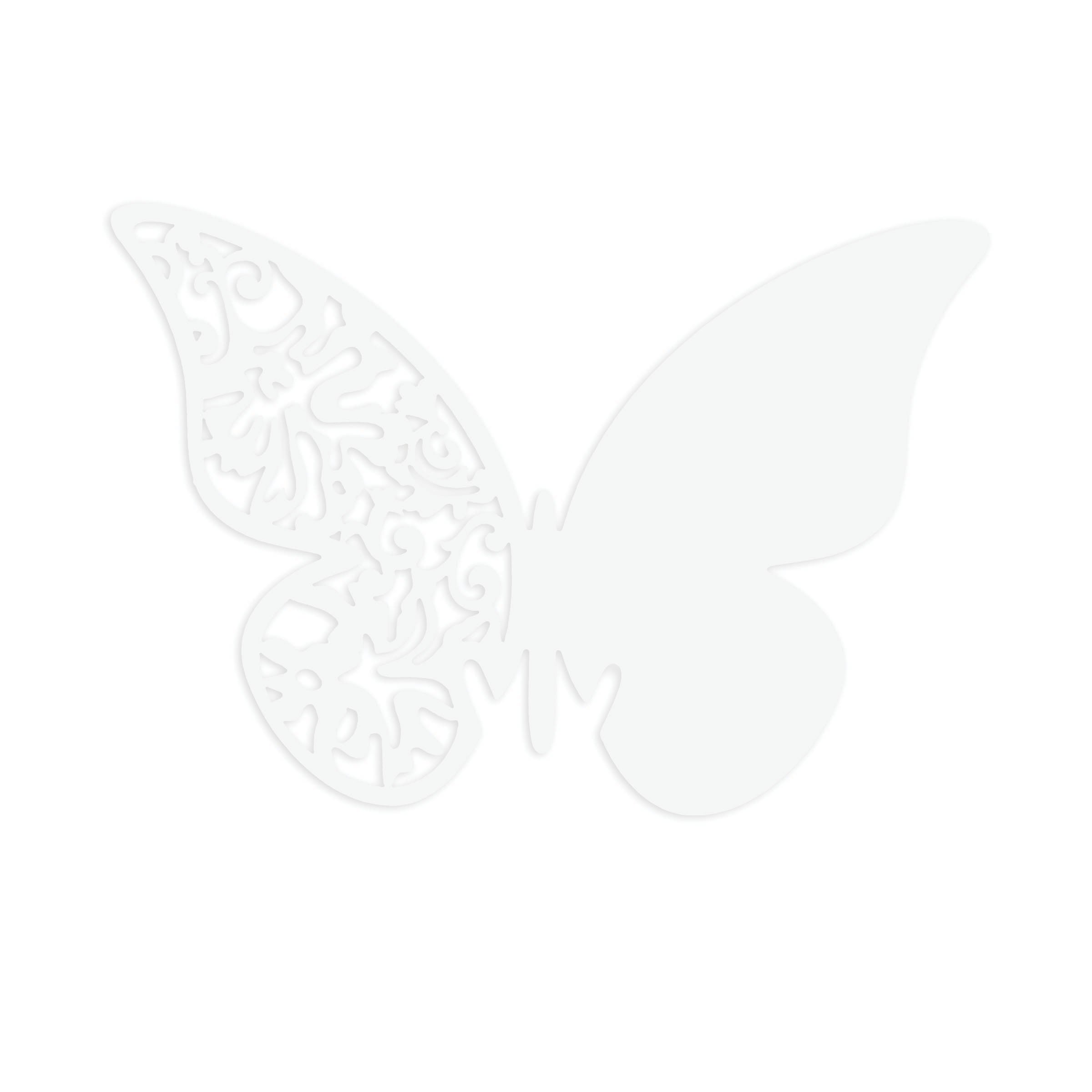 Darice, David Tutera Illusion, 25 Piece, Die Cut Butterfly Paper Place Cards, White, 4 Inches