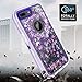 Phone Case for iPhone 6plus 6splus 7plus 8plus i 6/6s/7/8 Plus with Screen Protector Bling Liquid Glitter Clear Hybrid Protective Cell Cover iPhone6splus i Phone7s 7s 7+ 8s 8+ Phones8 6+ i6 6s+ Purple