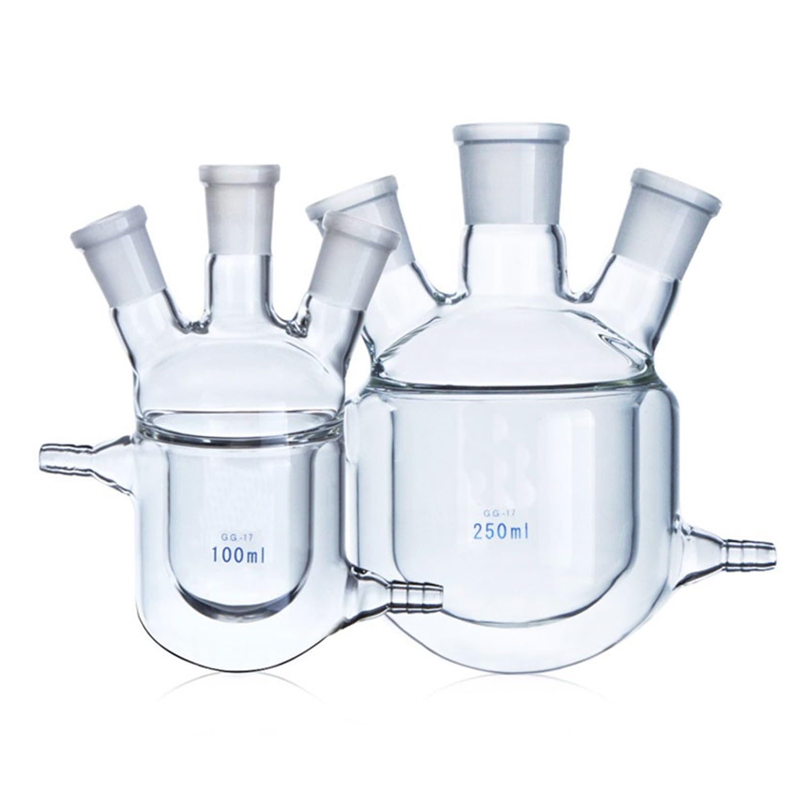 Bouteille de réaction à veste à trois cols, flacon en verre Borosilicate à paroi épaisse, réacteurs végétaux à gaine, réacteur de laboratoire(150ml 24x24x24)