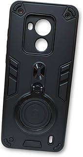 جراب حماية متوافق مع نوكيا C30 بطبقة مزدوجة مضادة للصدمات مع حامل حلقي دوار 360 درجة وقاعدة مغناطيسية للتثبيت بالسيارة (أسود)