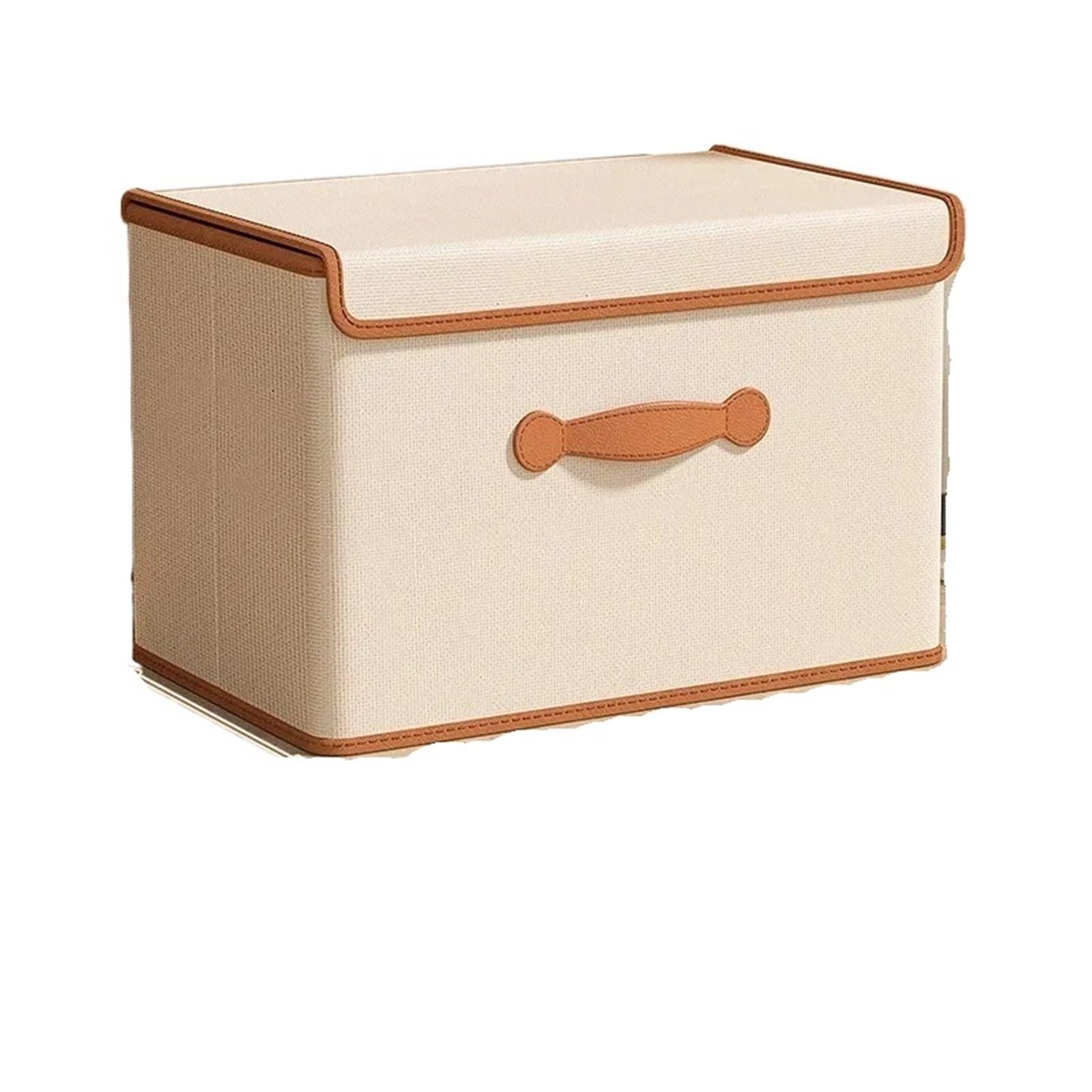 Scatola Porta Fumetti Scatola portaoggetti for vestiti con coperchio for uso domestico Scatola portaoggetti for coperte e vestiti in scatola(26L Beige)