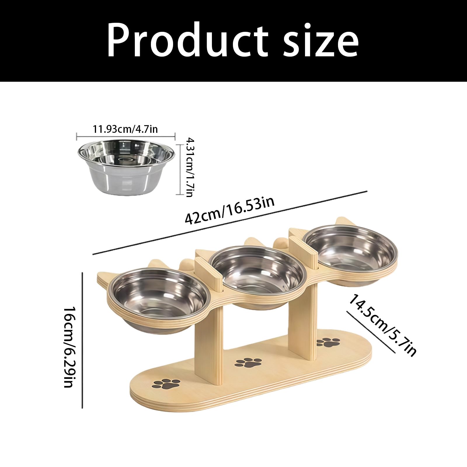 Mangiatoia per animali rialzata con doppie ciotole per acqua alimentare, design anti-vomito Mangiatoia per animali anti-vomito per cani e gatti