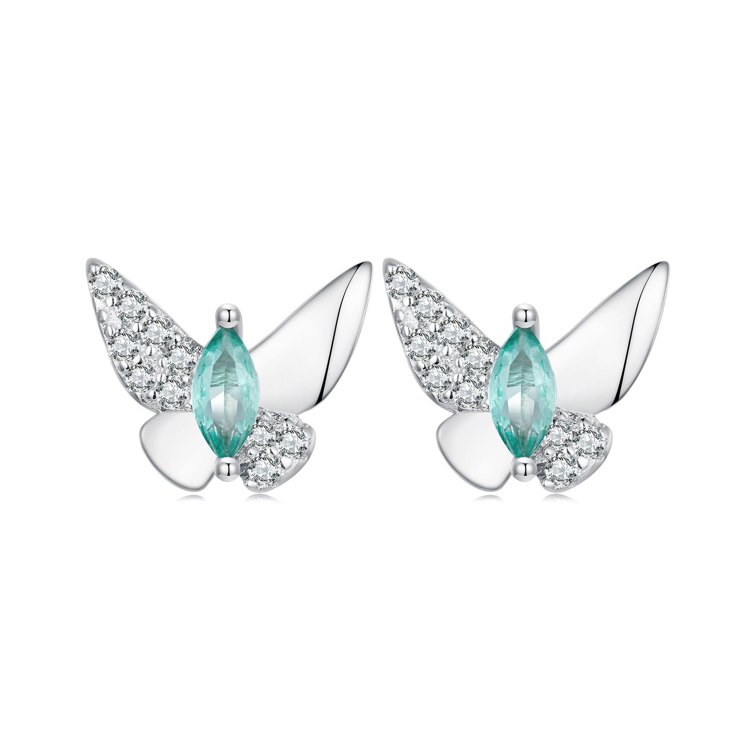 YDYDTTKD Libelle Bunte minimalistische echte 925 Sterling Silber kleine süße Schmetterling kleine Knorpel Ohrstecker für Frauen Teenager Mädchen kleine