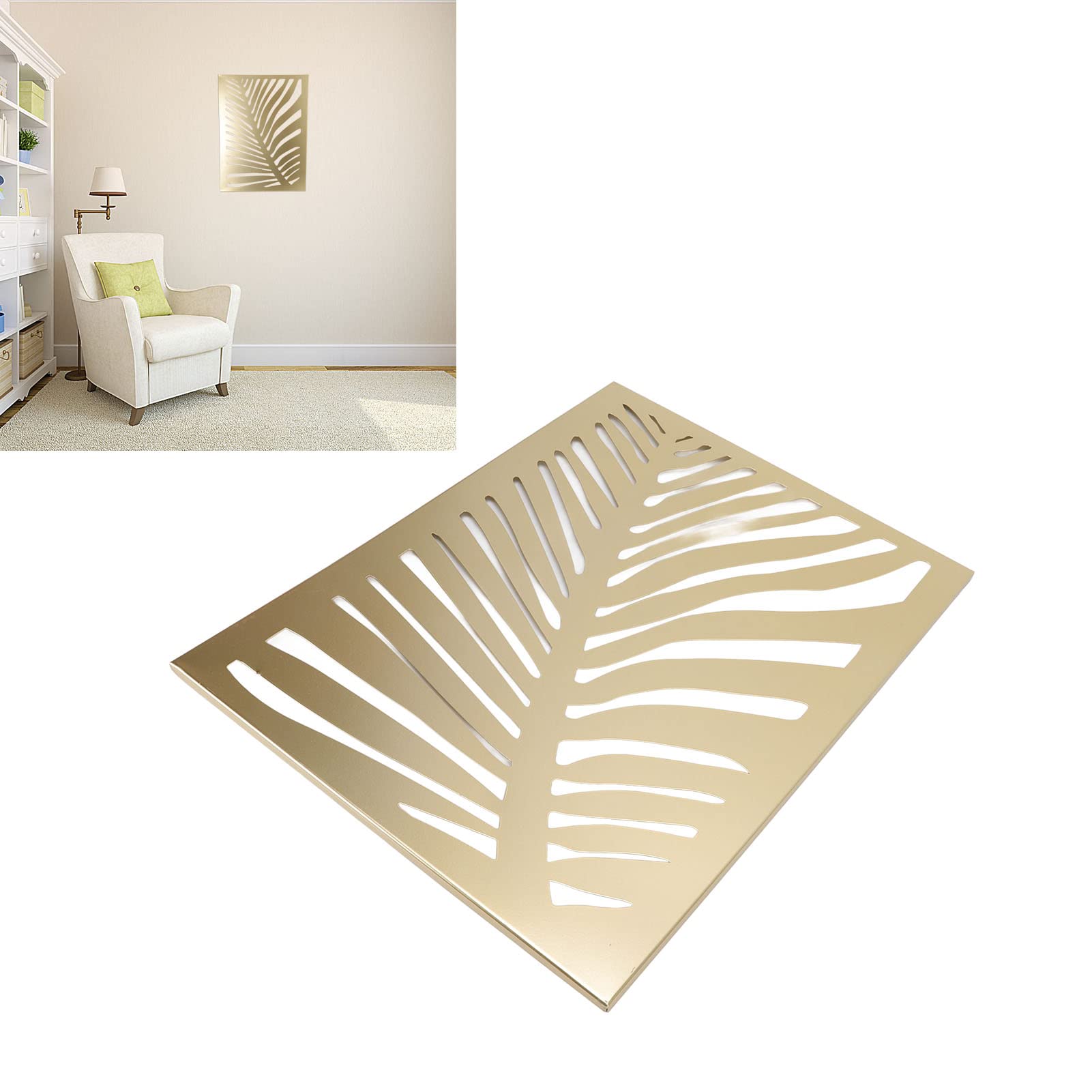 Jeanoko Décoration murale en métal en forme de feuille de palmier, design unique pour café