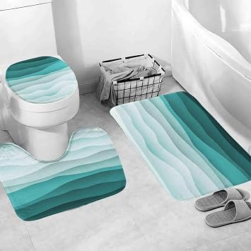 CAPSCEOLL Memory Foam Bath Mat Set 3 Piece,Ultra Soft and Absorbent Bathroom Rugs,Non-Slip,Machine Wash Dry,Thick Bath Rug Carpet for Bathroom Floor,Sink and Shower
