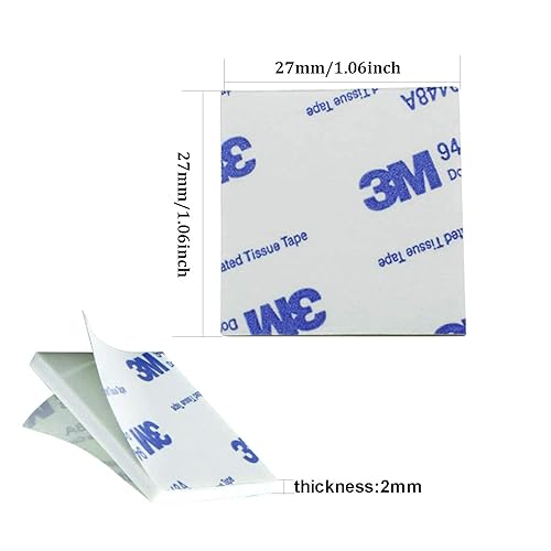 Miniatura 2 de Cinta de espuma cuadrada de doble cara de 1.063 x 1.063 in, paquete de 100 calcomanías adhesivas de montaje de almohadillas fuertes de 9.8 ft, cinta